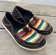 Ariat Cruisers Chocolate Boho Aztec Saddle Blanket Sunset Stripe Shoes 8.5B