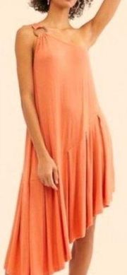 Free People Francesca Dress in Coralina One Shoulder Asymmetrical Size Small