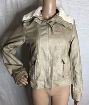 Fur Lined Tan Leather Jacket