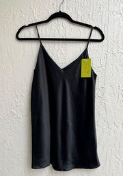 Lafayette 148 black silk tank top small - medium