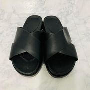 Princess Polly Black Whitsundays Flat Sandals