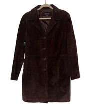 Vintage New York and company brown suede‎ leather coat jacket size XL
