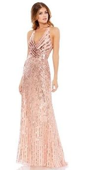 NWT Mac Duggal Faux Wrap Sequin Embellished Cut Out Back Sleeveless size 4 #5390