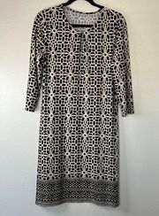 EUC Tacera Black & White Shift Dress Long Sleeve sz L