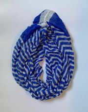 Printed Infinity Scarf Blue White