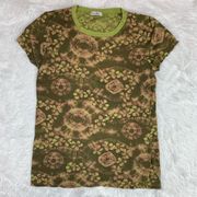 Allen Allen Green Tie Dye Print T-Shirt Size L