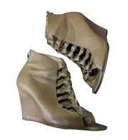 Kelsi Dagger Women's Innis Ankle Boots Booties Brown Shoe Leather Wedges Sz 6.5M