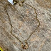 NWT free people gold lucky horseshoe necklace