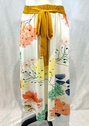 Lily white mustard yellow colorful floral midi skirt size 3XL NWT