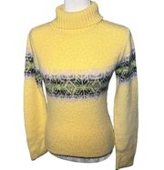 Y2K Fuzzy Turtleneck Ski Sweater Small Vintage