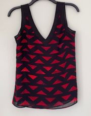 triangle printed V neck top