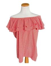 Womens Love Scarlett Plus Stripes Off Shoulder Top - Sz 2X