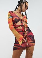 Jaded London Tie Dye Cut Out butterfly dress