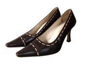 Retro Brown Leather Pumps