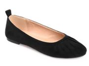 Journee Collection Women's Black Faux Leather Round Toe Tannya Flats sz 8.5