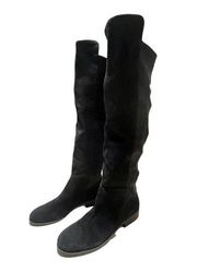 Lucky Brand Womens Boots Knee High Suede Black Suede Leather Women’s Size 9 9M