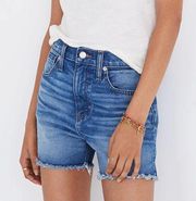 Madewell The Perfect Jean Short Denim Blue Raw Hem High Waist Cutoffs Vintage 30