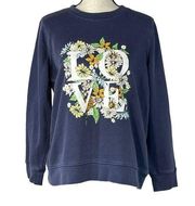 Style & Co Petite Small Sweatshirt Love Floral Long Sleeves Stretch Crew Neck