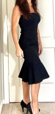 Nordstrom Felicity & Coco Strapless Black Dress XS NWT Flare Hem Fit Flare Sexy