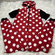 NEW  PARKS Minnie Mouse With Ears Bodysuit Hooded Polka Dotted