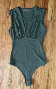 A&F V Neck Olive Bodysuit 