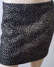 DVF Metallic Wool Knit Leopard Mini Skirt Large