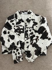 Cow Print Jean Jacket