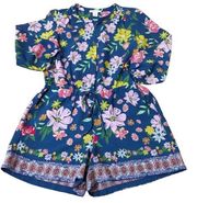 Tabitha Webb Floral Romper - Blue - Size 4