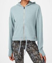 Sweaty Betty Black Sanctuary Luxe Zip-Up Hoodie Sweatshirt Size XS