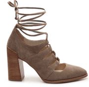 New  Seychelles Condition Ghilles Tan Suede Lace Up Booties 9