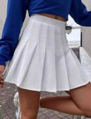 White Pleated Skirt