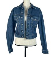 John Galt Medium/Large Cropped Trucker Jean Jacket "Darling" Button-Up Womens