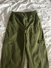 High Waisted Green Cargo Pants