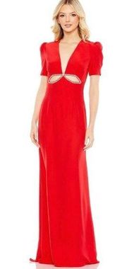 MAC DUGGAL Embellished Cut-out Gown in Red Size US 6