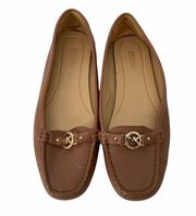 Michael Kors Brown Leather Gold Hardware Flats