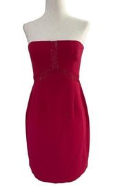 Max and Cleo Women’s Size 4 Tube Dress Red Pink Party Dress
