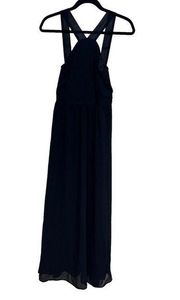 Lulus  Air of Romance Bridesmaid Halter Neck Maxi Dress Black Women’s Size Small