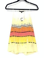 Tibi Top Women's Sz 10 Racerback Silk Striped Pattern Sleeveless Multicolor NWT