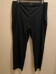 Lafayette 148 New York Black Side Zip Ankle Length Straight Leg Dress Pants Sz 8