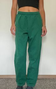 Green Wide Leg Sweat Pants 