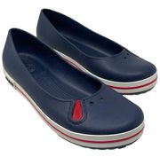 Women Size 10 Shoes Slip On Blue White Red Nautical Patriotic USA July 4th