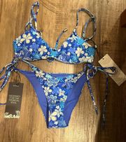 Blue Floral Bikini