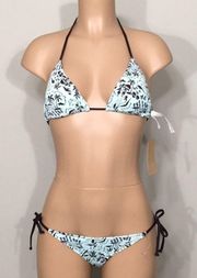 Hobie reversible Island Motif string bikini. NWT