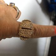 Badgley Mischka Gold & Pave crystals Stretch Ring