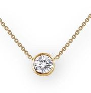 new Lassaire ☺︎︎ Bezel Set Simulated Diamond Necklace ☺︎︎ 18K Gold Plated 925 SS