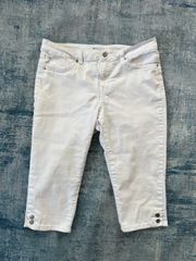 D Jeans White Denim Capris Size 8