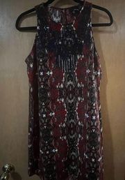 GREYLIN Women's Red/White/Blue Shift Abstract Size XS dress