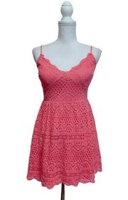 JUN & IVY Lace Spaghetti Strap Pink Mini Small Party Casual Dress