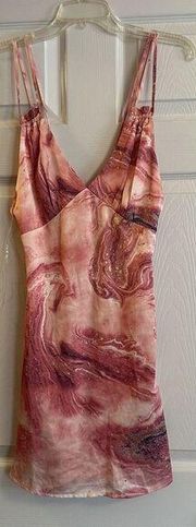 French Kiss Pink Marble Dress NWT Size Small