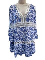 Solitaire swim Crochet eyelet floral vintage like coverup